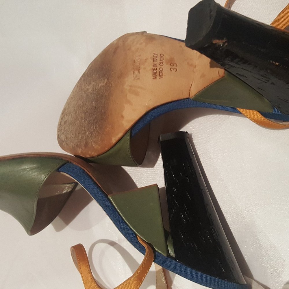Authentic Fendi Color Block Sandals - image 8